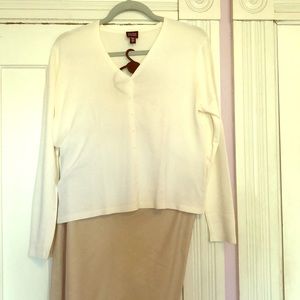 Eileen Fisher Cropped White Cardigan
